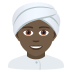 👳🏿 person wearing turban: dark skin tone display on JoyPixels